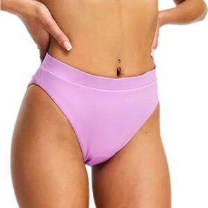 Nike Swimming Essentials high waist bikini bottoms in Lilac